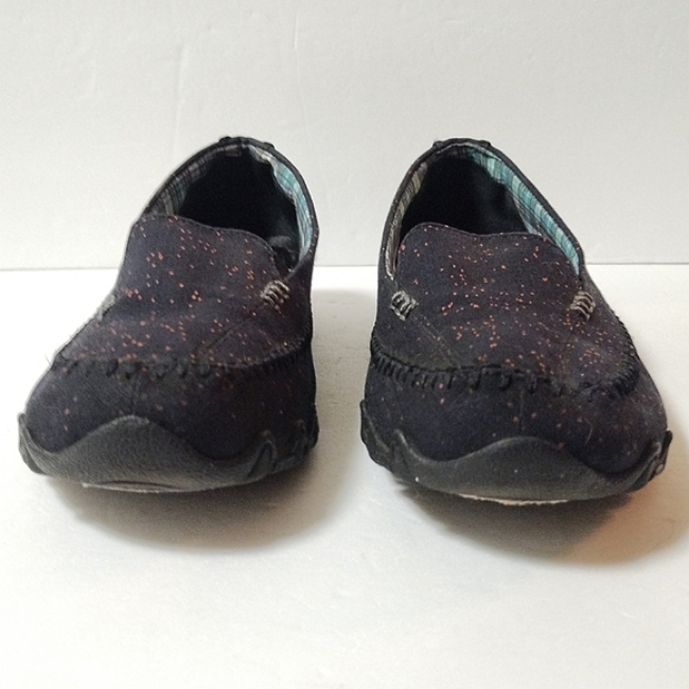 Womens Size 9 Skechers Bikers Cross Walk Shoes Slip On Black Canvas 48944 - Picture 6 of 10